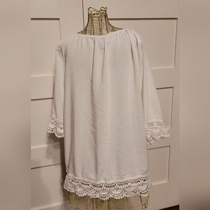 Curations Caravan White Lace Peasant Blouse